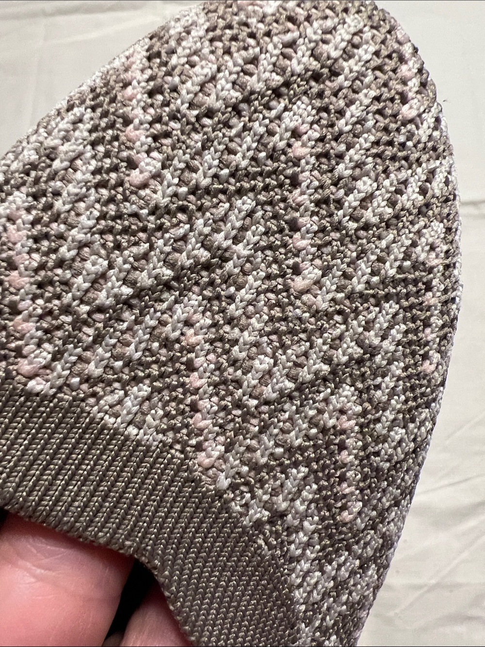 Skechers Taupe Knit Chevron Slip-On Ballet Flat - Picture 4 of 6